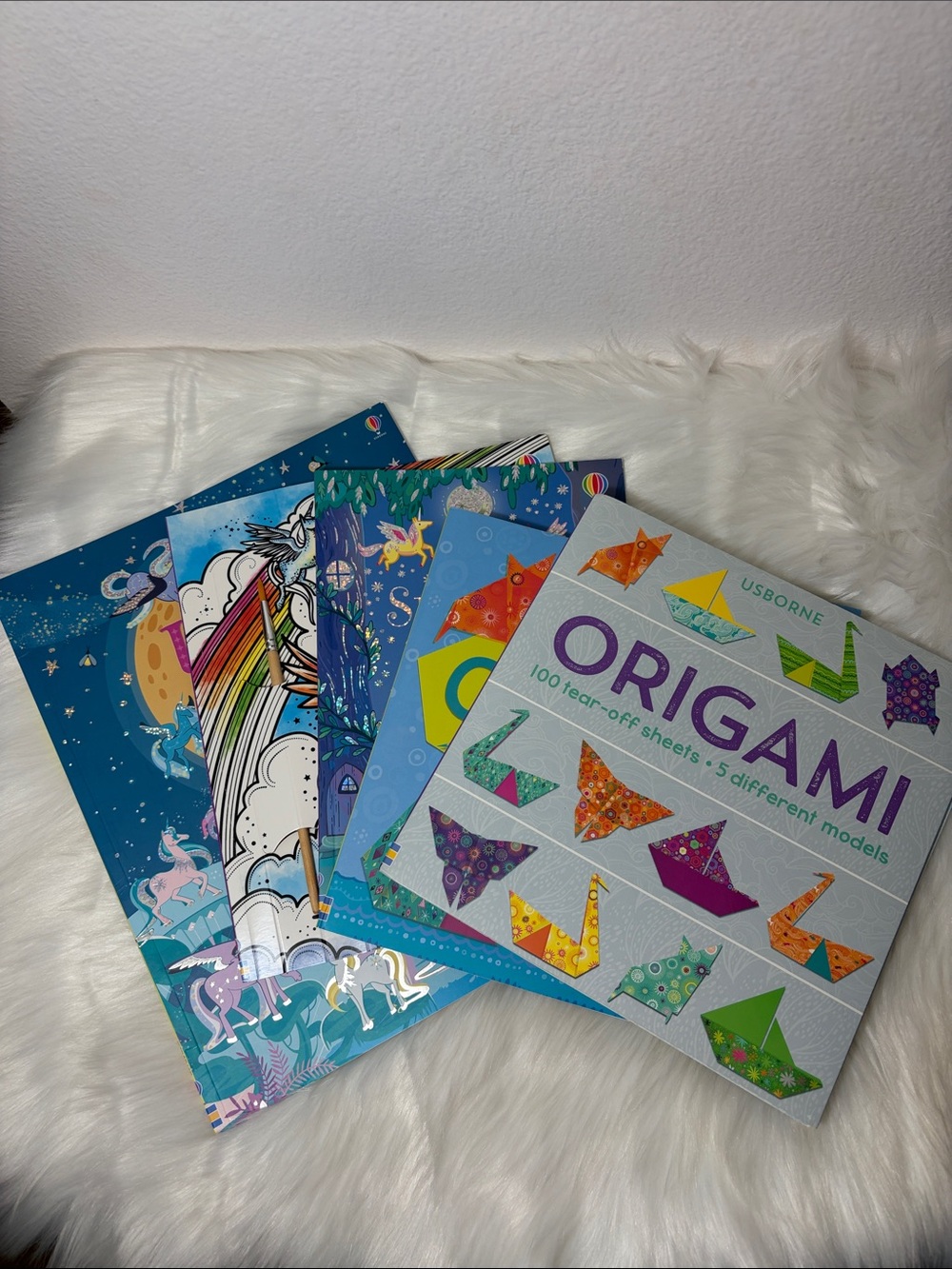 New Bundle of 5 Usborne Origami Paper Stickers Painting Activities